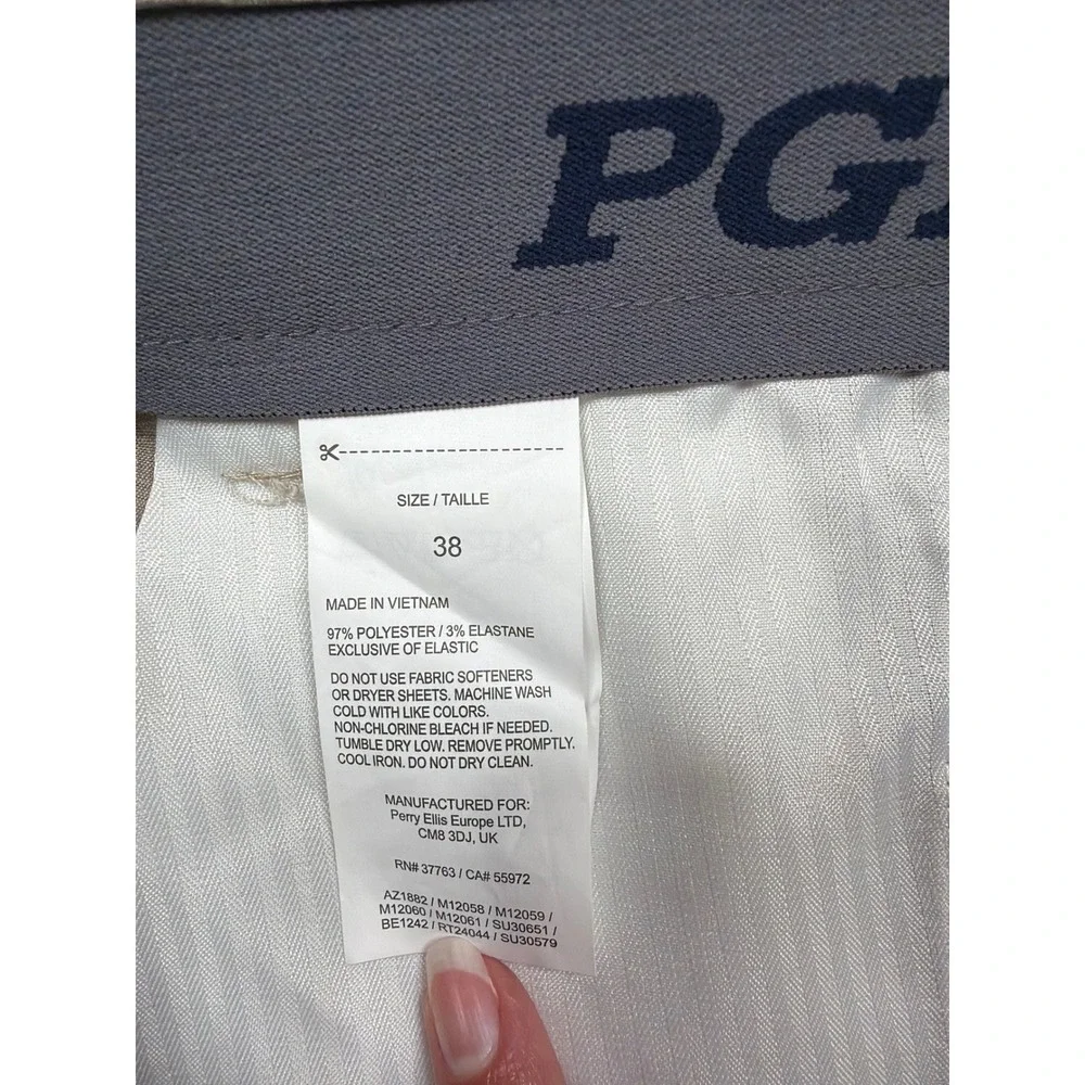 PGA Tour Mens Golf Shorts 38 Khaki Color Heather Stretch Moisture Wicking
